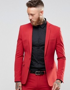 Красный пиджак суперзауженного кроя ASOS - Красный