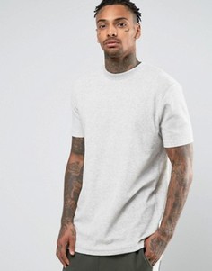 Длинная футболка из махровой ткани ASOS - Серый