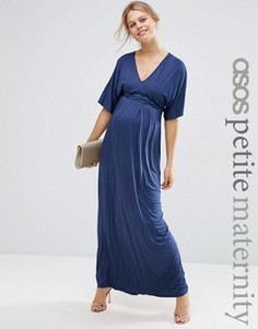 Платье-кимоно макси для беременных ASOS Maternity PETITE - Темно-синий