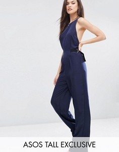 Комбинезон с ремешками и пряжками по бокам ASOS TALL - Темно-синий