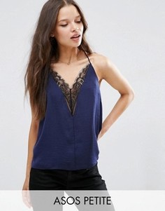 Топ на тонких бретельках ASOS PETITE - Темно-синий