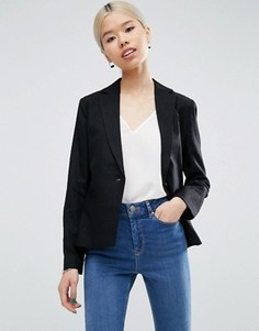 Льняной блейзер ASOS Tailored - Черный