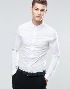 Белая рубашка с воротником на пуговицах и длинными рукавами ASOS - Белый