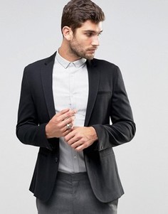 Черный супероблегающий трикотажный блейзер ASOS - Черный