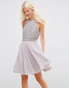 Платье мини с отделкой на укороченном топе ASOS - Фиолетовый