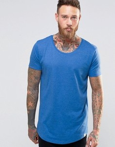 Синяя меланжевая футболка с фигурным краем Lee - Синий