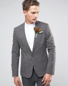 Темно-серый зауженный блейзер в цветную крапинку ASOS WEDDING - Серый