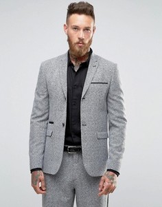 Облегающий пиджак в клетку ASOS - Серый