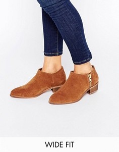 Кожаные ботильоны для широкой стопы ASOS ALDGATE - Рыжий