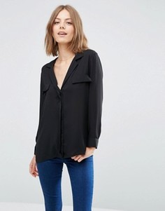 Однотонная блузка в пижамном стиле ASOS - Черный