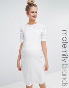 Облегающее платье для беременных Bluebelle Maternity - Кремовый