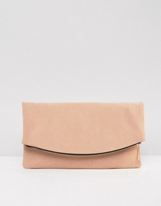 Клатч закругленной формы с клапаном ASOS - Розовый