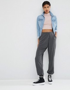 Трикотажные брюки-галифе с запахом ASOS - Серый