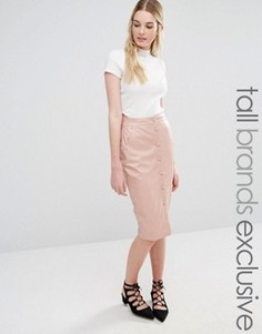 Юбка миди на пуговицах Fashion Union Tall - Розовый