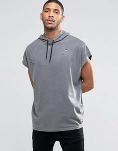 Свободная футболка из плотного трикотажа ASOS - Серый