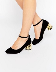 Бархатные туфли на каблуке ASOS SESAME - Черный