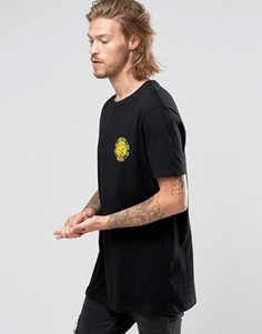 Длинная футболка с принтом ASOS Peanuts - Черный
