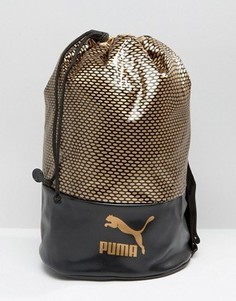 Черная сумка с золотистым логотипом Puma - Черный