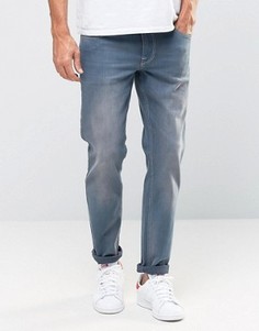 Синие выбеленные эластичные джинсы слим ASOS - Синий