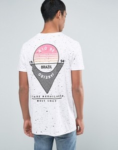Удлиненная футболка с принтом ASOS Rio - Белый