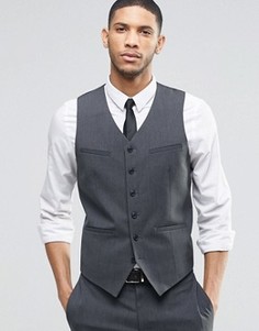 Темно-серый жилет слим ASOS - Серый