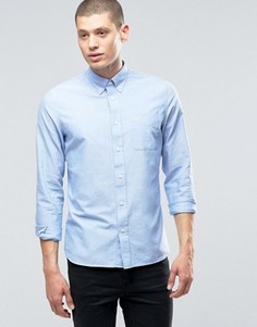 Оксфордская рубашка узкого кроя с карманом Fred Perry - Синий