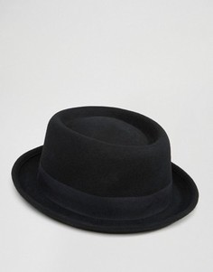 Черная фетровая шляпа с круглой тульей ASOS - Черный