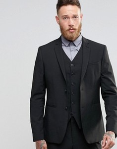 Черный пиджак зауженного кроя ASOS - Черный