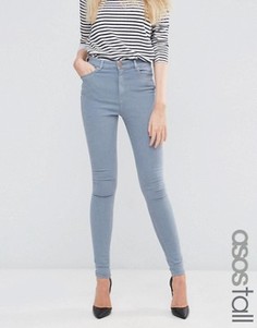 Серые джинсы скинни с завышенной талией ASOS TALL Ridley - Синий