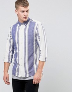 Рубашка цвета экрю стандартного кроя в полоску ASOS - Белый