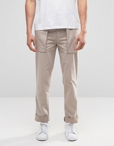 Светло-серые строгие брюки скинни с карманами ASOS - Серый