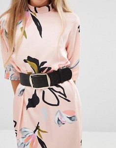 Широкий ремень с пряжкой ASOS - Черный