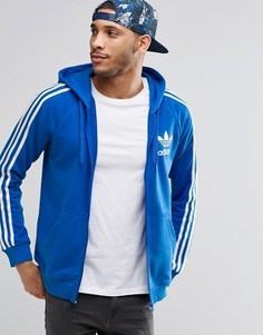 Худи на молнии с логотипом-трилистником adidas Originals AY7787 - Синий