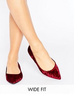 Остроносые балетки для широкой стопы ASOS LACEY - Красный