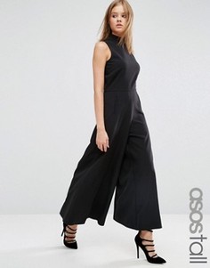 Комбинезон с юбкой-брюками и высокой горловиной ASOS TALL - Черный