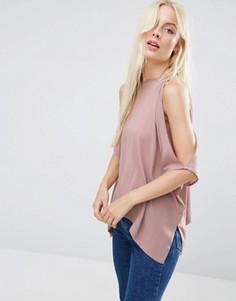 Футболка-кимоно с открытыми плечами ASOS - Фиолетовый