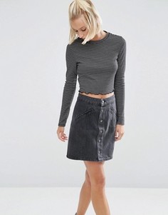 Кроп-топ в рубчик ASOS - Мульти