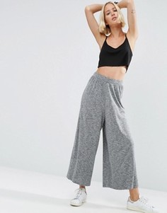 Свободные меланжевые брюки с широкими штанинами ASOS - Серый
