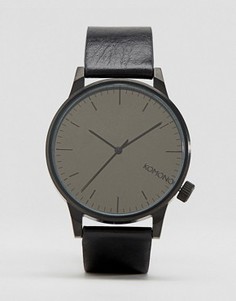 Черные часы с кожаным ремешком Komono Winston - Черный