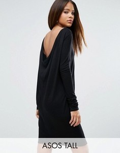 Платье мини со свободной горловиной ASOS TALL - Черный