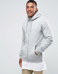 Серое худи на молнии с логотипом Nike 804389-063 - Серый