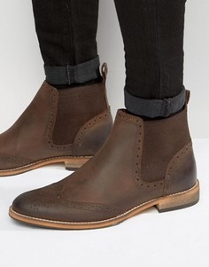Коричневые кожаные туфли-челси с натуральной подошвой ASOS - Коричневый