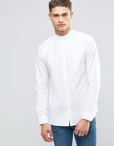 Оксфордская рубашка с воротником в стиле ретро Selected Homme - Белый