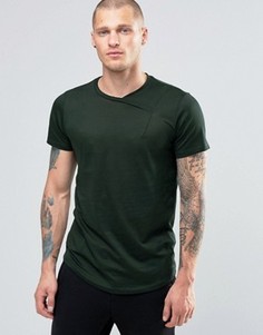 Футболка с закругленным низом и перекрестной горловиной Religion - Серый