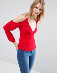 Чайная блузка с вырезами на плечах ASOS - Красный