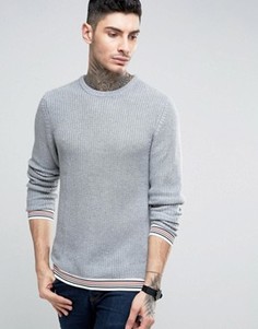 Джемпер в рубчик с полосками по краю ASOS - Серый