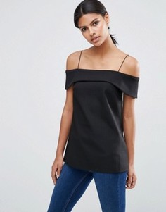 Топ с открытыми плечами ASOS - Черный