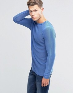 Джемпер в рубчик с круглым вырезом United Colors of Benetton - Синий
