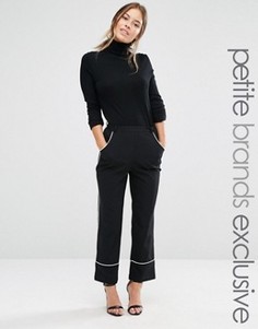 Укороченные пижамные брюки с контрастной отделкой Alter Petite - Черный