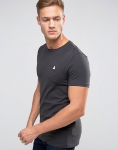 Серая облегающая футболка с круглым вырезом и логотипом ASOS - Серый